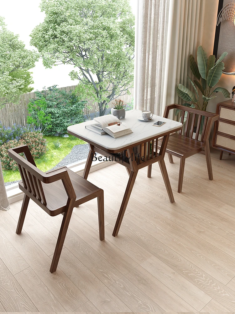 Balcony Table-Chair Set Home Balcony Leisure Small Solid Wood Stone Plate Tea Table
Balcony Table-Chair Set Home Balcony Leisure Small Solid Wood Stone Plate Tea Table