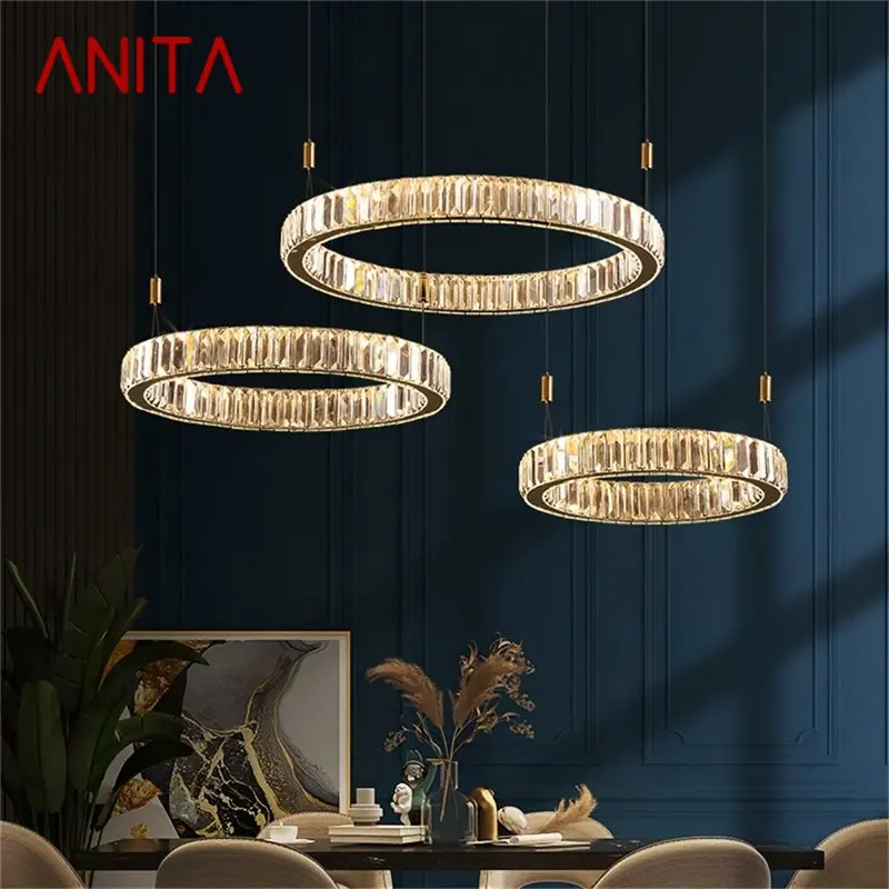 ANITA Modern Pendant Lamp Round Crystal Chandelier Gold LED Fixtures Decorative For Home Dinning Room Light
ANITA Modern Pendant Lamp Round Crystal Chandelier Gold LED Fixtures Decorative For Home Dinning Room Light