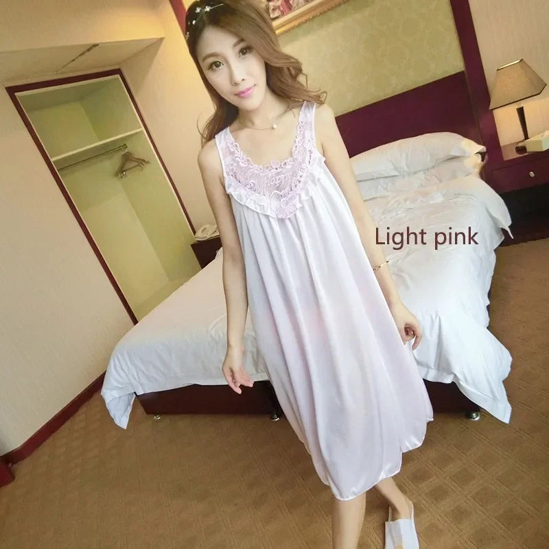 Sexy Night Dress Ice Silk Satin Sleepwear Female Nightgown Women Sleeping Dresses Night Shirts. Sexy Night Dress Ice Silk Satin Sleepwear Female Nightgown Women Sleeping Dresses Night Shirts.
