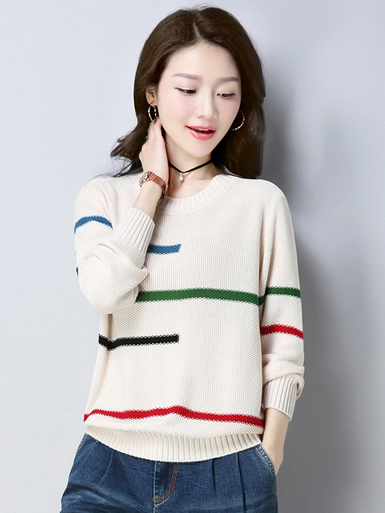 Sueters De Mujer 2022 Autumn Winter Sweater Women Long Sleeve Striped Top Korean Casual Loose O-Neck Knitted Pullover Pull Femme
Sueters De Mujer 2022 Autumn Winter Sweater Women Long Sleeve Striped Top Korean Casual Loose O-Neck Knitted Pullover Pull Femme