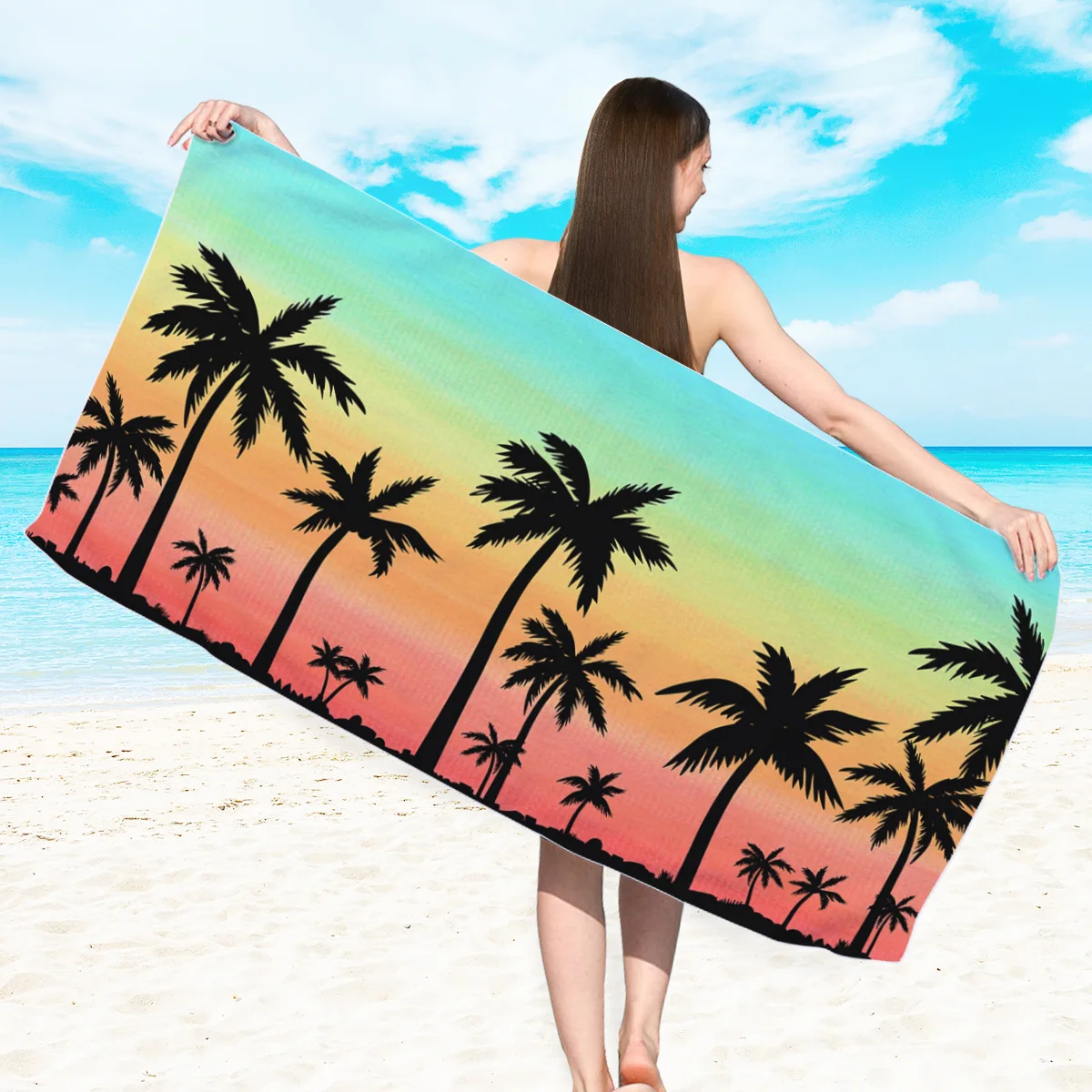 

Быстросохнущее пляжное полотенце для купания, двустороннее махровое полотенце, полотенца из микрофибры с цифровым принтом, пляжные полотенца для тела