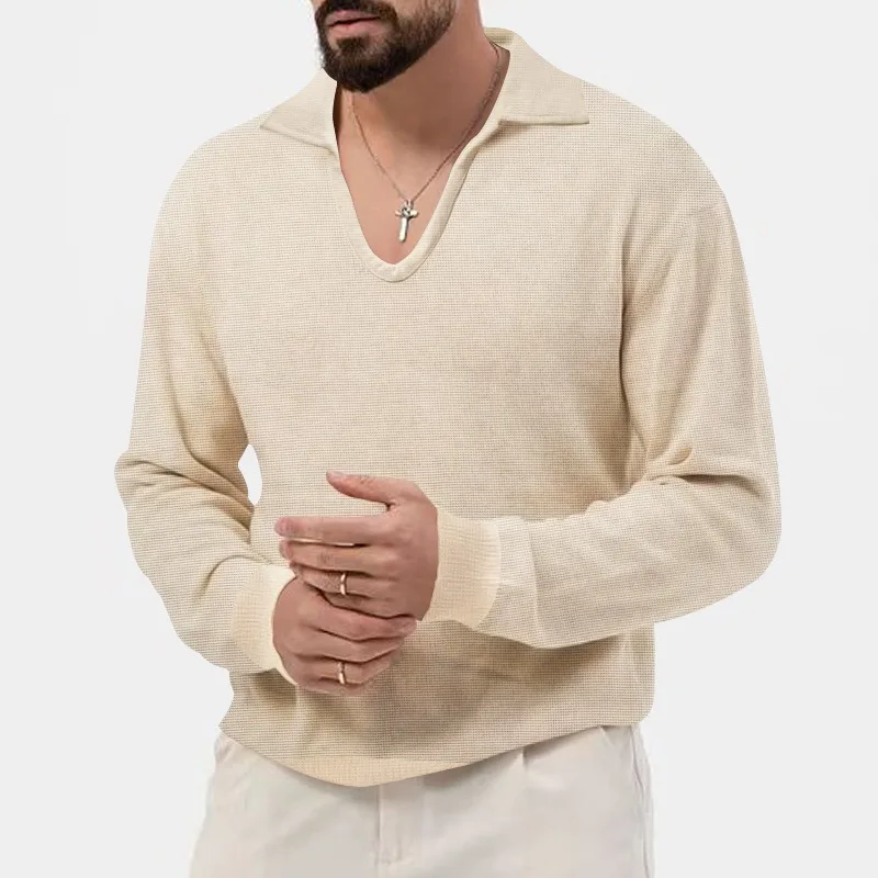 Casual Loose Long Sleeve T Shirt For Men Autumn Solid Color Lapel Oversized Men's T-Shirt Fashion Streetwear Male Tops Pullover
Casual Loose Long Sleeve T Shirt For Men Autumn Solid Color Lapel Oversized Men's T-Shirt Fashion Streetwear Male Tops Pullover