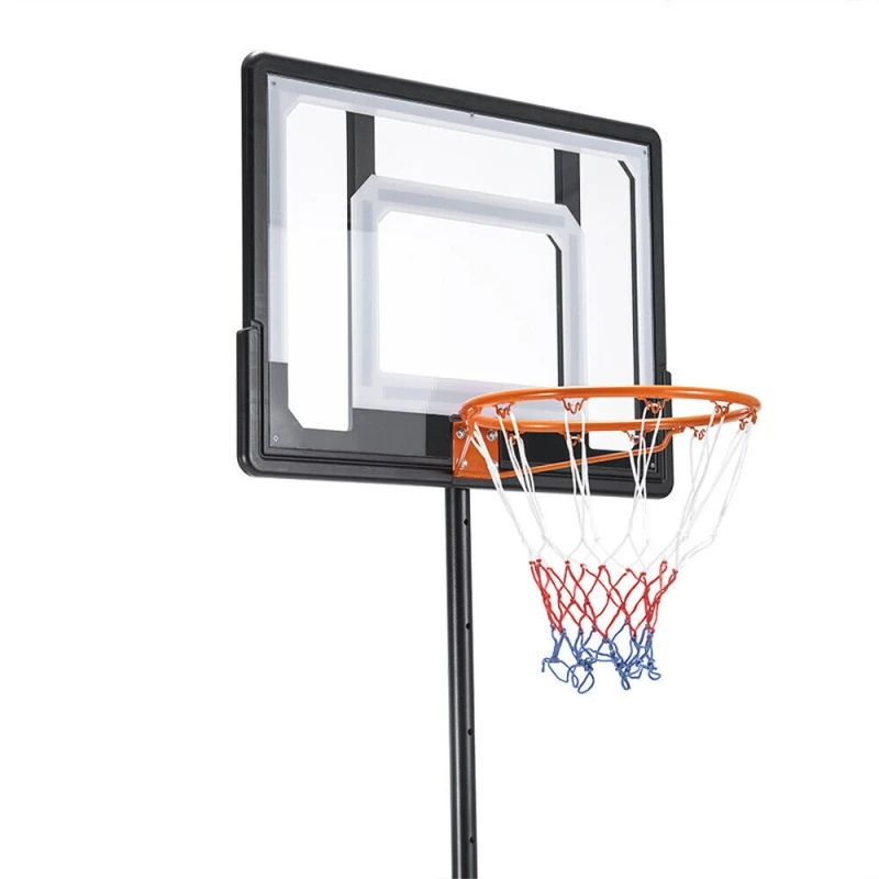 Conjunto de cesta de basquete móvel para ambientes internos e externos, altura ajustável, 5 pés ~ 6,9 pés, equipamento de placa traseira, crianças, adolescentes, plástico Tabela de Basquete Móvel com altura Ajustável