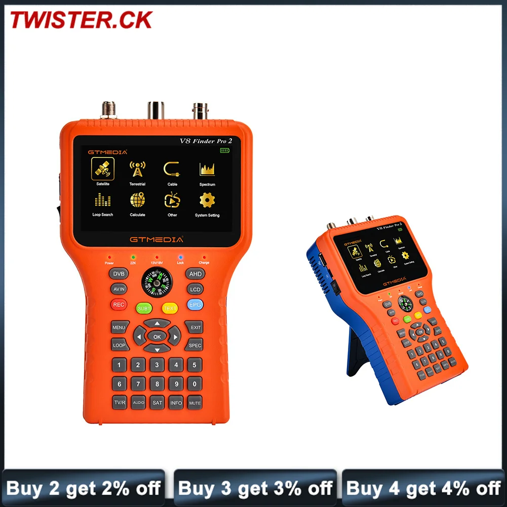 GTMEDIA V8 Finder Pro2 Satellite Finder Signal Meter Built-in 4000mAh Battery HD 4.3" LCD For DVB-S2/S/S/T2/T/C/MPEG-2/MPEG-4
GTMEDIA V8 Finder Pro2 Satellite Finder Signal Meter Built-in 4000mAh Battery HD 4.3" LCD For DVB-S2/S/S/T2/T/C/MPEG-2/MPEG-4
