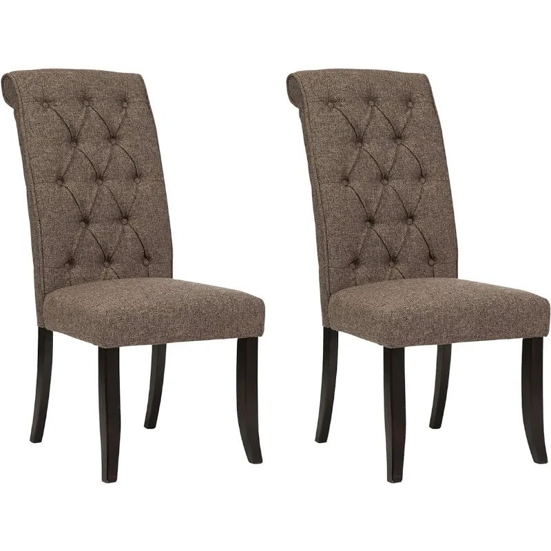 

Design by Ashley Tripton Classic Tufted Upholstered 19.63" Armless Dining Chair, 2 Count, Brownish Gray