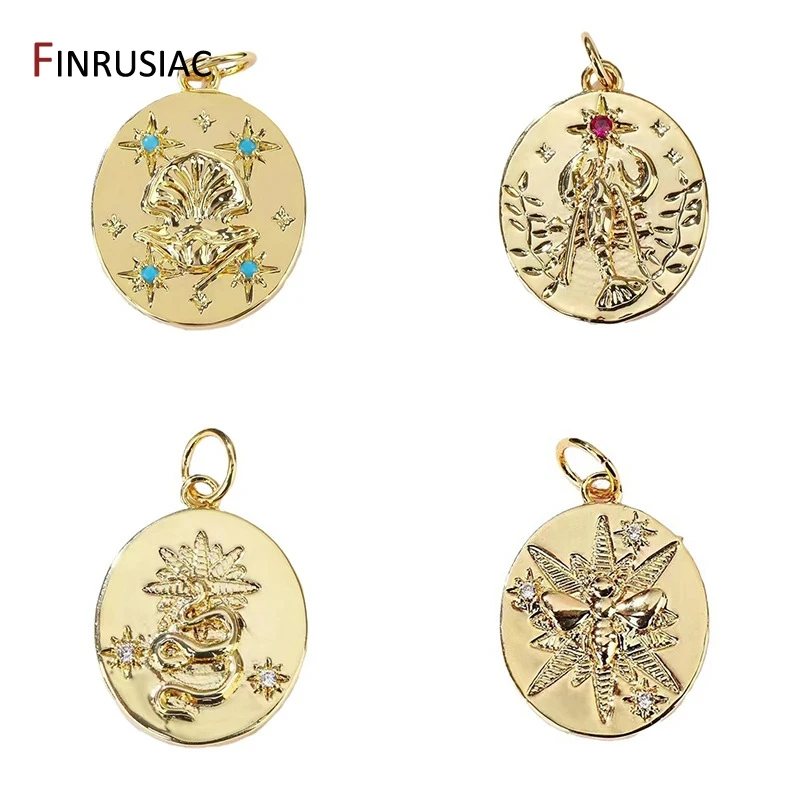 14K Gold Plated Brass Zircon Ocean Style Charms Pendant For Jewelry Making, Coin Pendant DIY Neckalce Bracelet Accessories
14K Gold Plated Brass Zircon Ocean Style Charms Pendant For Jewelry Making, Coin Pendant DIY Neckalce Bracelet Accessories