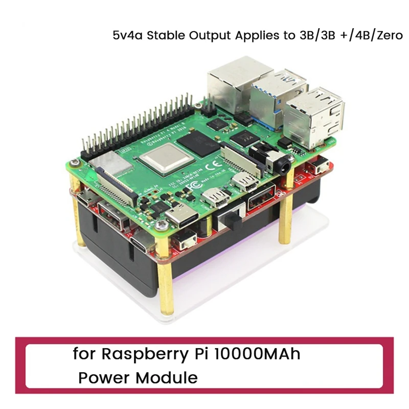 For Raspberry Pi 4B/3B+UPS Uninterruptible Power Module 5V3A 10000MAH Lithium Battery Powered Mobile Power Board
For Raspberry Pi 4B/3B+UPS Uninterruptible Power Module 5V3A 10000MAH Lithium Battery Powered Mobile Power Board