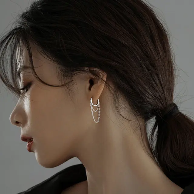 Petites boucles d'oreilles créoles rondes incrustées pour femmes, argent regardé 925 authentique, or Dainty, matiques, bijoux 2