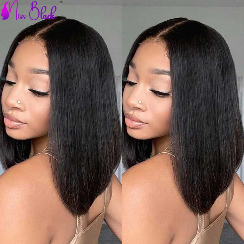 

13x4 Straight Short Bob Lace Front Human Hair Wigs Brazilian Remy Frontal Wig Remy Baby Hair 150% Density For Fashion Women