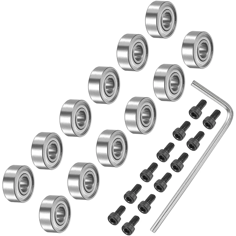 12Pcs Bearing Accessory Kit 3/16 Inch I.D. 1/2 Inch OD Top Mounted Bearings For Router Bit ( 5-40 X 1/4 Inch Screws)
12Pcs Bearing Accessory Kit 3/16 Inch I.D. 1/2 Inch OD Top Mounted Bearings For Router Bit ( 5-40 X 1/4 Inch Screws)