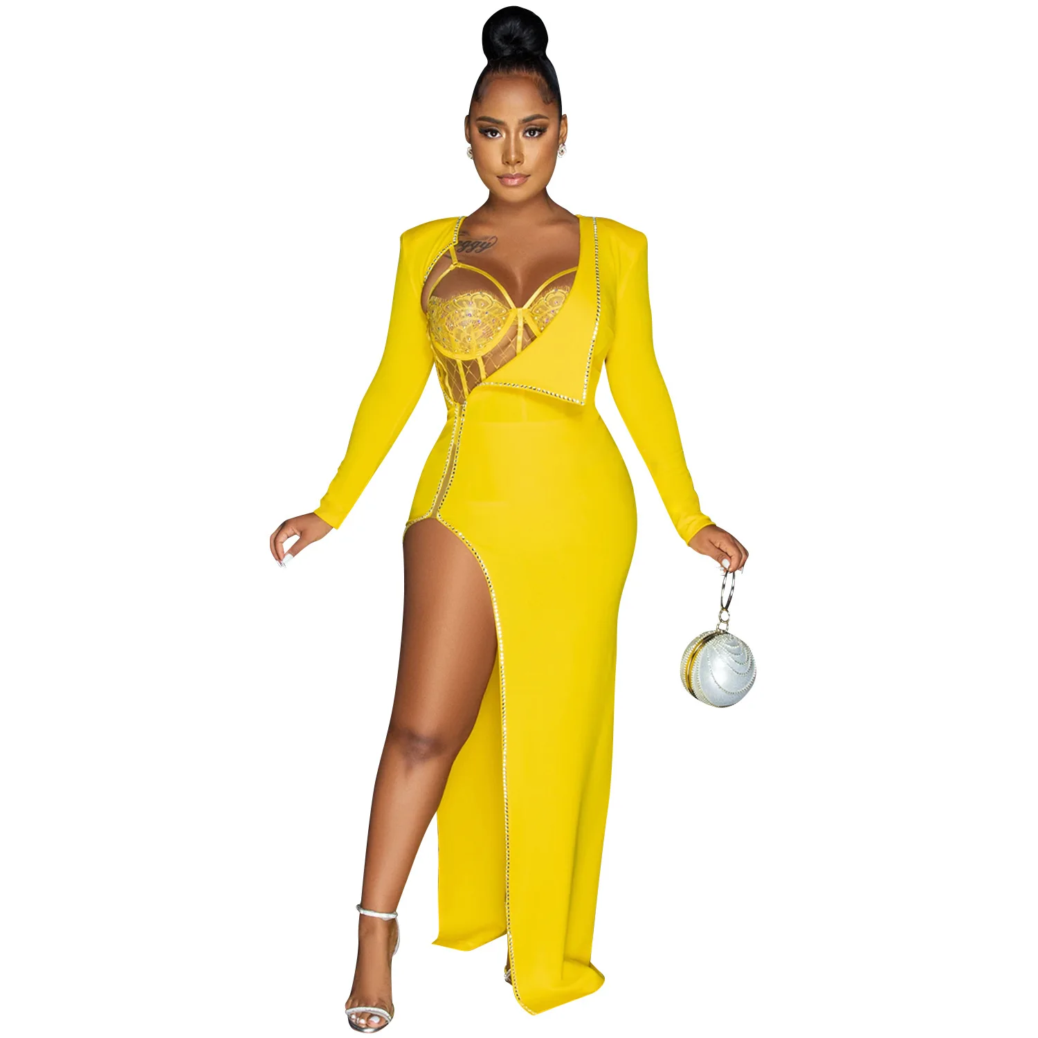Casaul Women Dress Split Out Lace Up Party Night Clubwear Full Sleeve Dresses For Women Vestidos
Casaul Women Dress Split Out Lace Up Party Night Clubwear Full Sleeve Dresses For Women Vestidos
