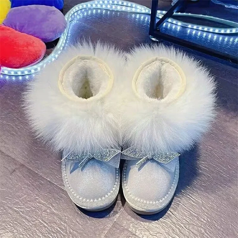 Fox hair hand custom color rhinrhinos winter plus velvet warm boots all-in-one fur women 35-40
Fox hair hand custom color rhinrhinos winter plus velvet warm boots all-in-one fur women 35-40
