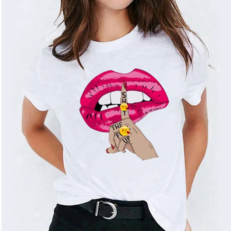 Europe and the United States Cool Summer Women's 3D Printed T-shirt Letter Lips Cartoon Fashion Short Sleeve Loose Street Top
Europe and the United States Cool Summer Women's 3D Printed T-shirt Letter Lips Cartoon Fashion Short Sleeve Loose Street Top