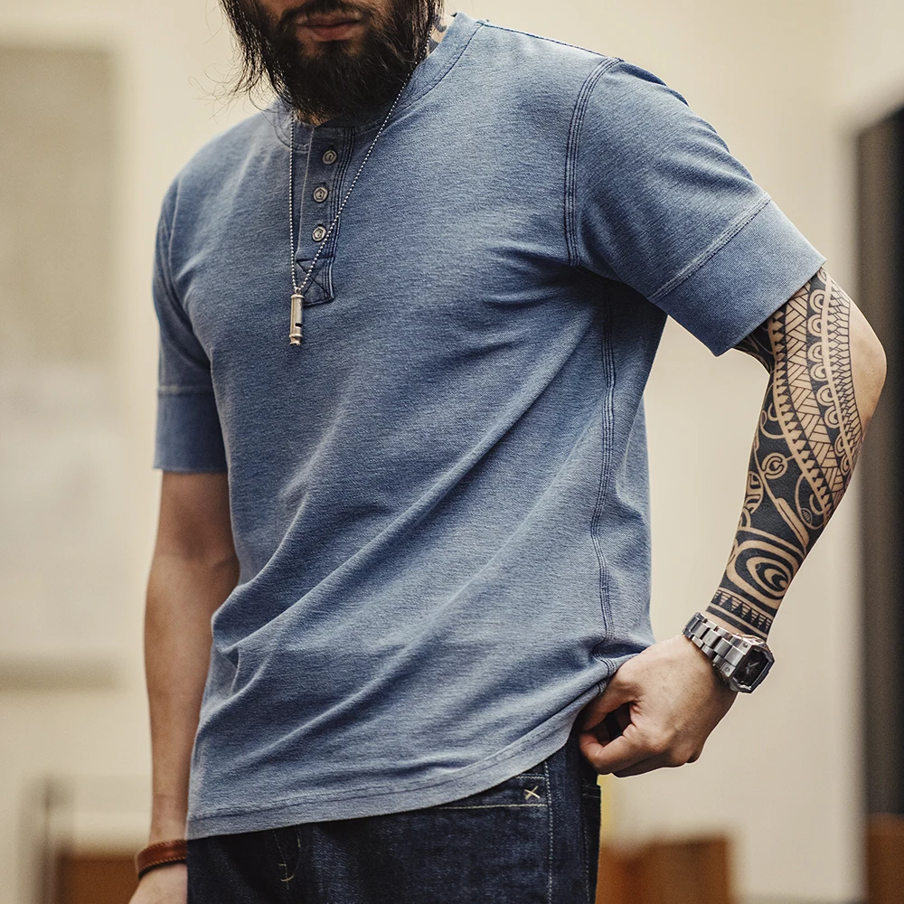 Maden Retro OG Knitted Denim Henry Shirt Old Tough Guy Short-sleeved T-shirt for Men's Summer Fashion Tops Tee
Maden Retro OG Knitted Denim Henry Shirt Old Tough Guy Short-sleeved T-shirt for Men's Summer Fashion Tops Tee