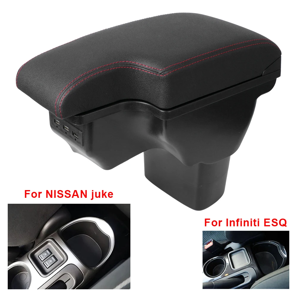 

Interior Details Armrest Box For NISSAN juke For Infiniti ESQ Car Armrest Storage Box For 2010-2019 Retrofit Parts USB