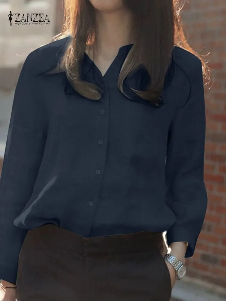 ZANZEA Women Shirt Elegant Solid Work OL Blouse Autumn Long Sleeve V Neck Button Blusas Casual Femme Work Tops Oversize Tunic
ZANZEA Women Shirt Elegant Solid Work OL Blouse Autumn Long Sleeve V Neck Button Blusas Casual Femme Work Tops Oversize Tunic