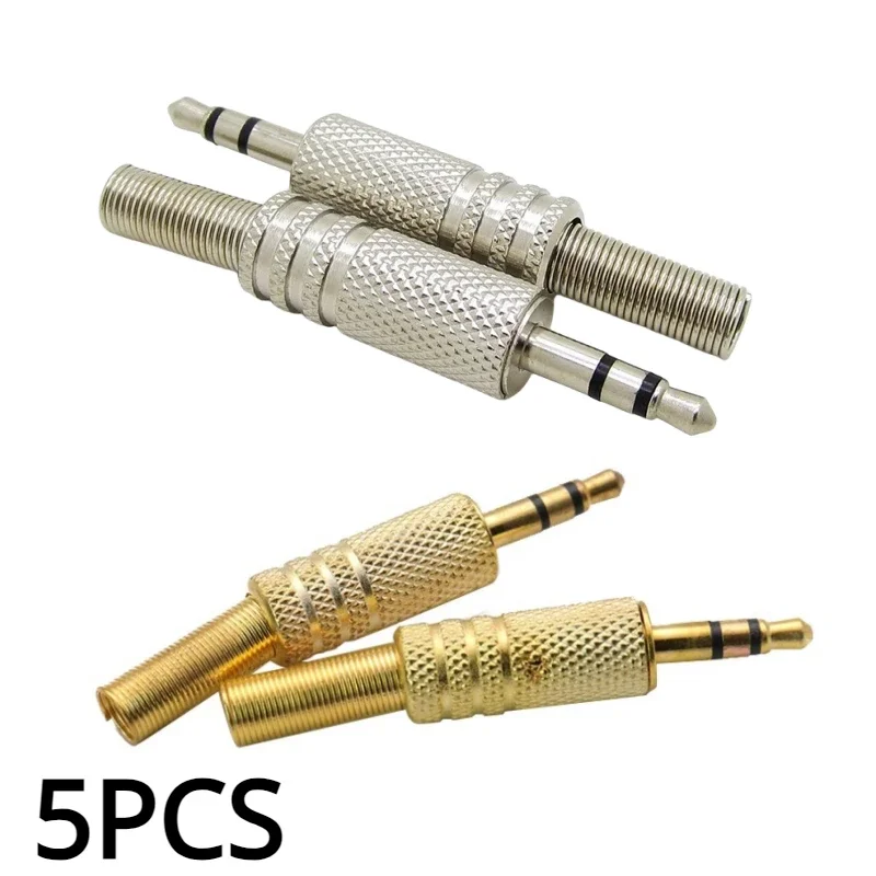 5pcs 3.5mm Plug Connector Stereo Metal 3Poles 3.5 Plug & Jack Adapter With Spring Solder Wire Terminals
5pcs 3.5mm Plug Connector Stereo Metal 3Poles 3.5 Plug & Jack Adapter With Spring Solder Wire Terminals