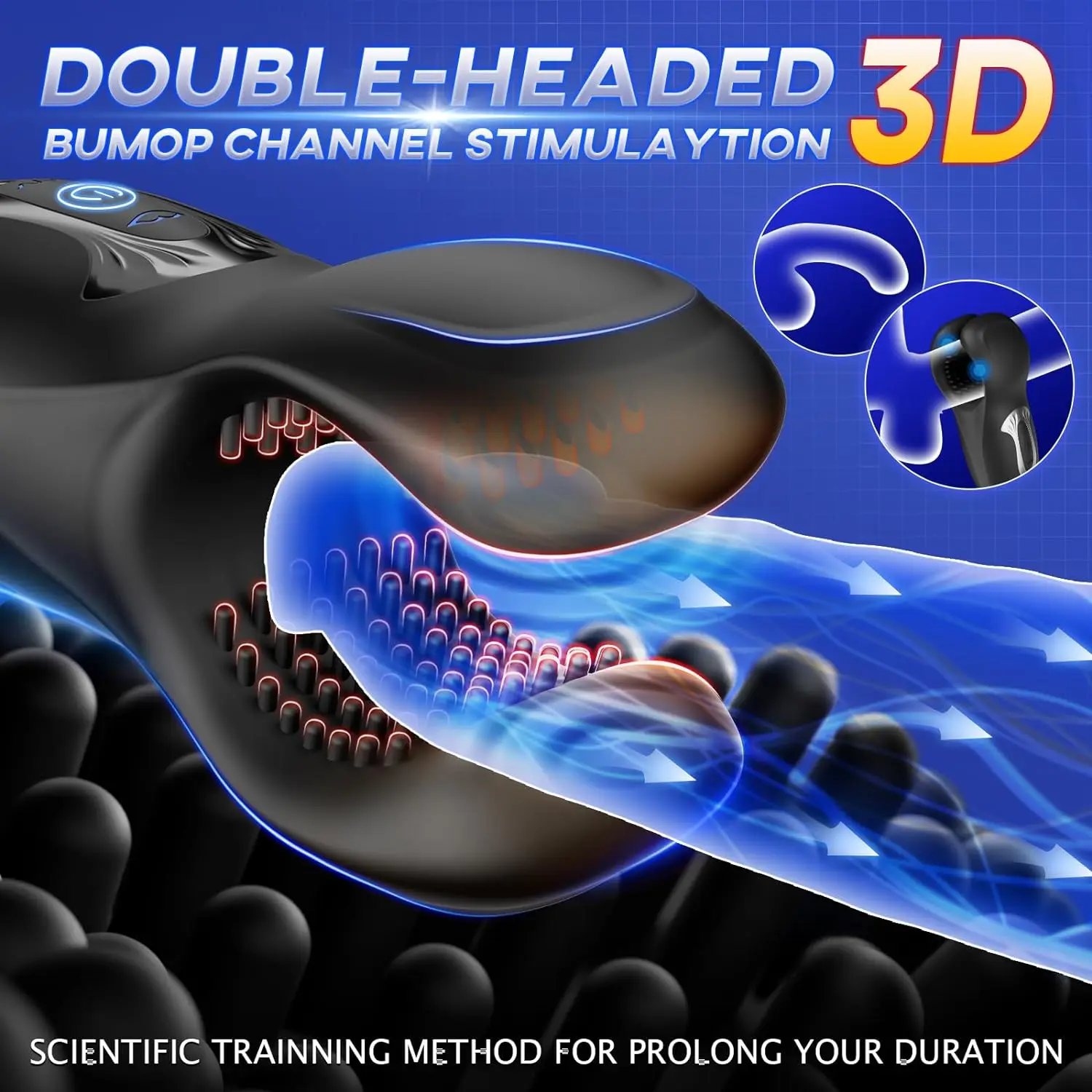 Ohio eur de pénis pour hommes, entraîneur de gland, mastication masculine, vibrateur de masticule, Maastricht l'éjaculation, jouets sexuels 3