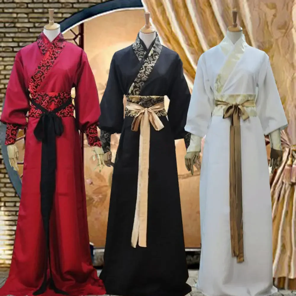 

Китайский шелковый халат, костюмы древнего рыцаря, мужское кимоно aldult, традиционный китайский винтажный этнический костюм для косплея, танцевальный костюм ханьфу