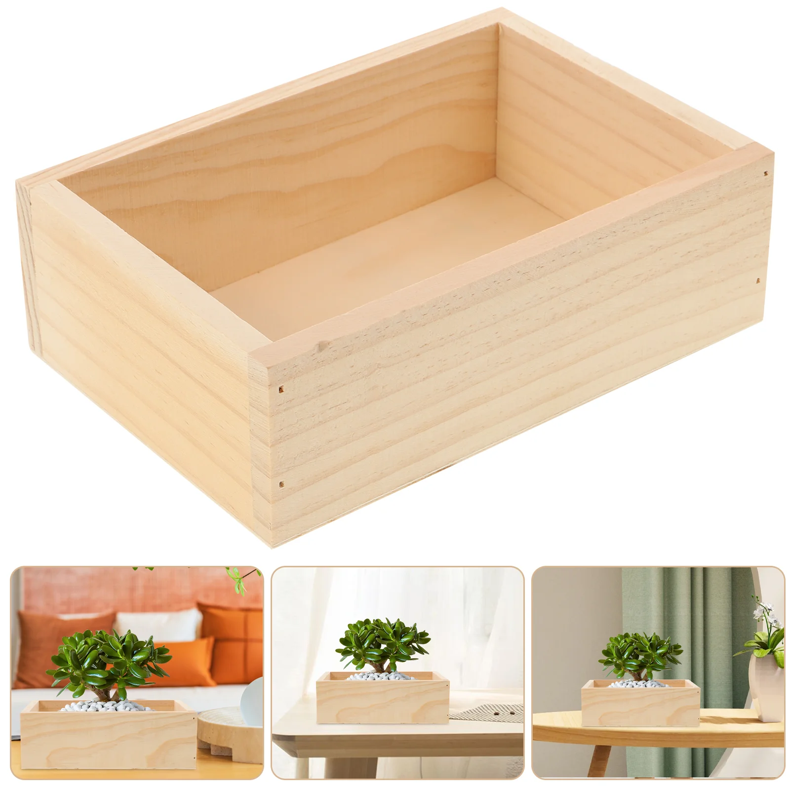 Rectangular Wooden Planter Succulent Pot Flowerpot Multifunction Desktop Storage Box for Cactus Bonsai 
Rectangular Wooden Planter Succulent Pot Flowerpot Multifunction Desktop Storage Box for Cactus Bonsai