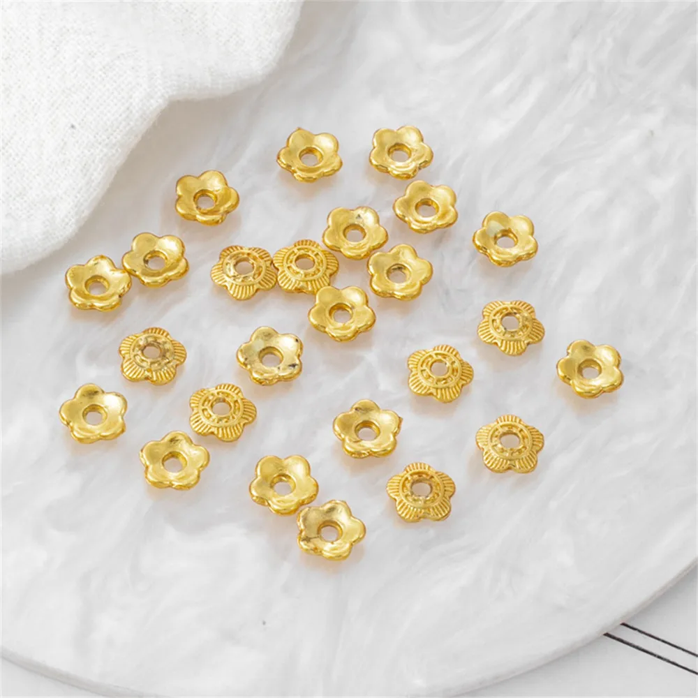 18k matte gold covered gold 5mm five petals threaded large hole flower holder diy chain bead cap holder spacer bead accessories
18k matte gold covered gold 5mm five petals threaded large hole flower holder diy chain bead cap holder spacer bead accessories