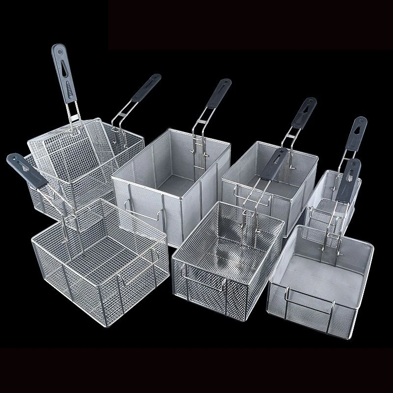 Stainless steel frying basket net French fries basket frying frame square oil control filter frying basket dense frying screen
Stainless steel frying basket net French fries basket frying frame square oil control filter frying basket dense frying screen