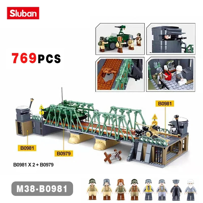 769PCS WW2 Battle Of Budapest Bridge Scene Building Blocks Classic War View Model Bricks Set With Figures Children DIY Toys Gift 769PCS WW2 Battle Of Budapest Bridge Scene Building Blocks Classic War View Model Bricks Set With Figures Children DIY Toys Gift