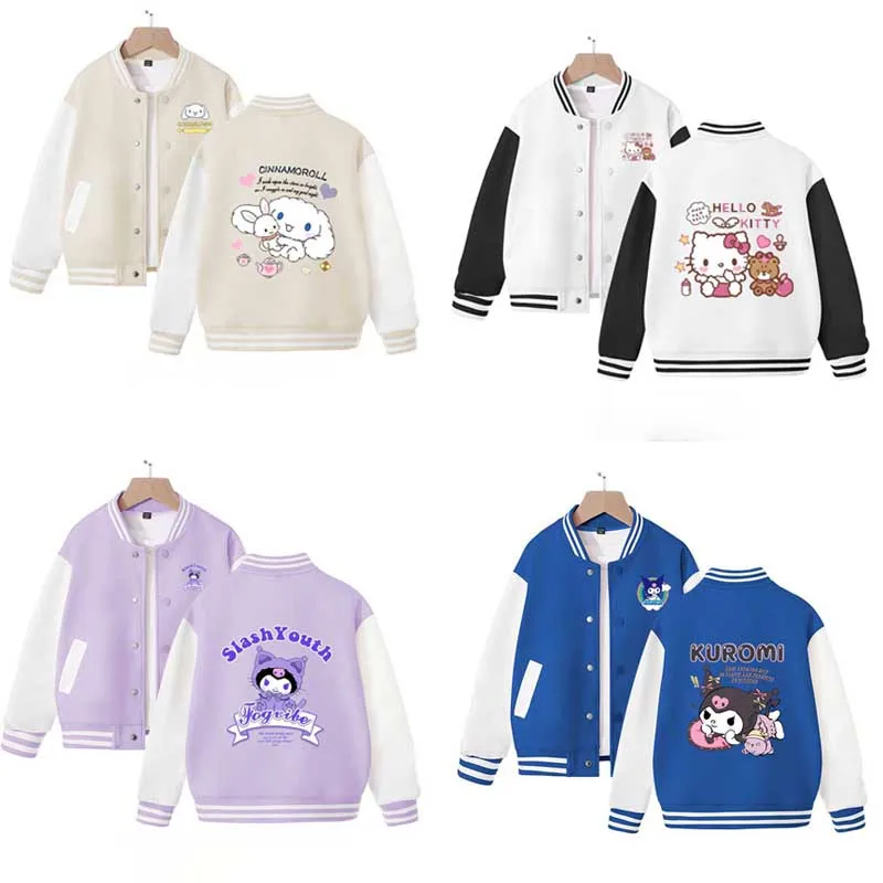 Куртка с аниме Sanrioed Hello Kittys, куртка Cinnamoroll Kuromi, весна-осень, детская свободная спортивная бейсбольная форма, одежда для подарка девочке
Куртка с аниме Sanrioed Hello Kittys, куртка Cinnamoroll Kuromi, весна-осень, детская свободная спортивная бейсбольная форма, одежда для подарка девочке