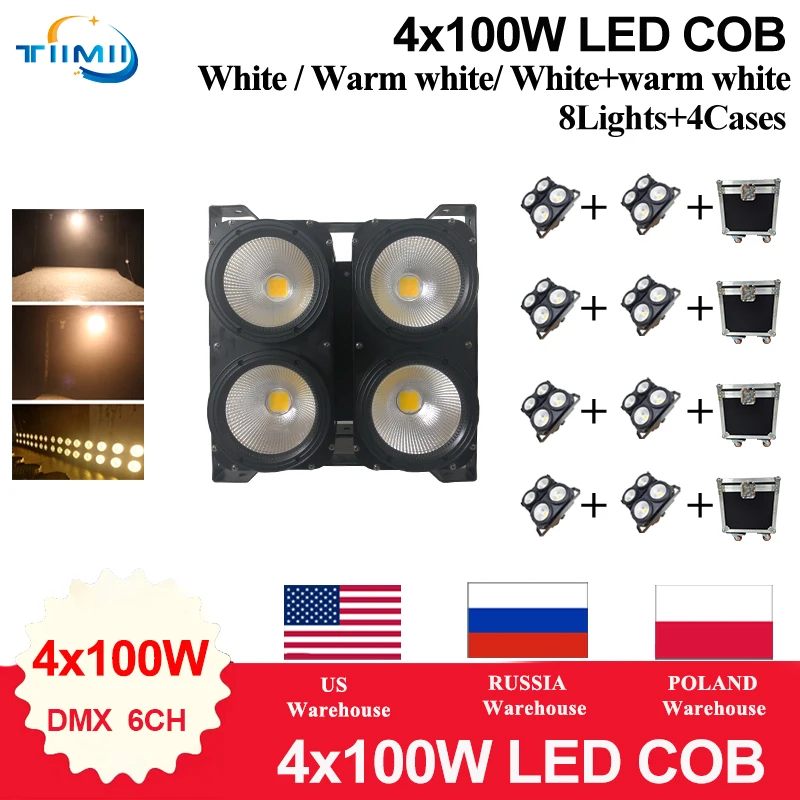 4 Flight case 8 LED 4Eyes 4x100W Blinder Lights COB Cool And Warm White For Dj Disco Party Stage Free Shipping
4 Flight case 8 LED 4Eyes 4x100W Blinder Lights COB Cool And Warm White For Dj Disco Party Stage Free Shipping