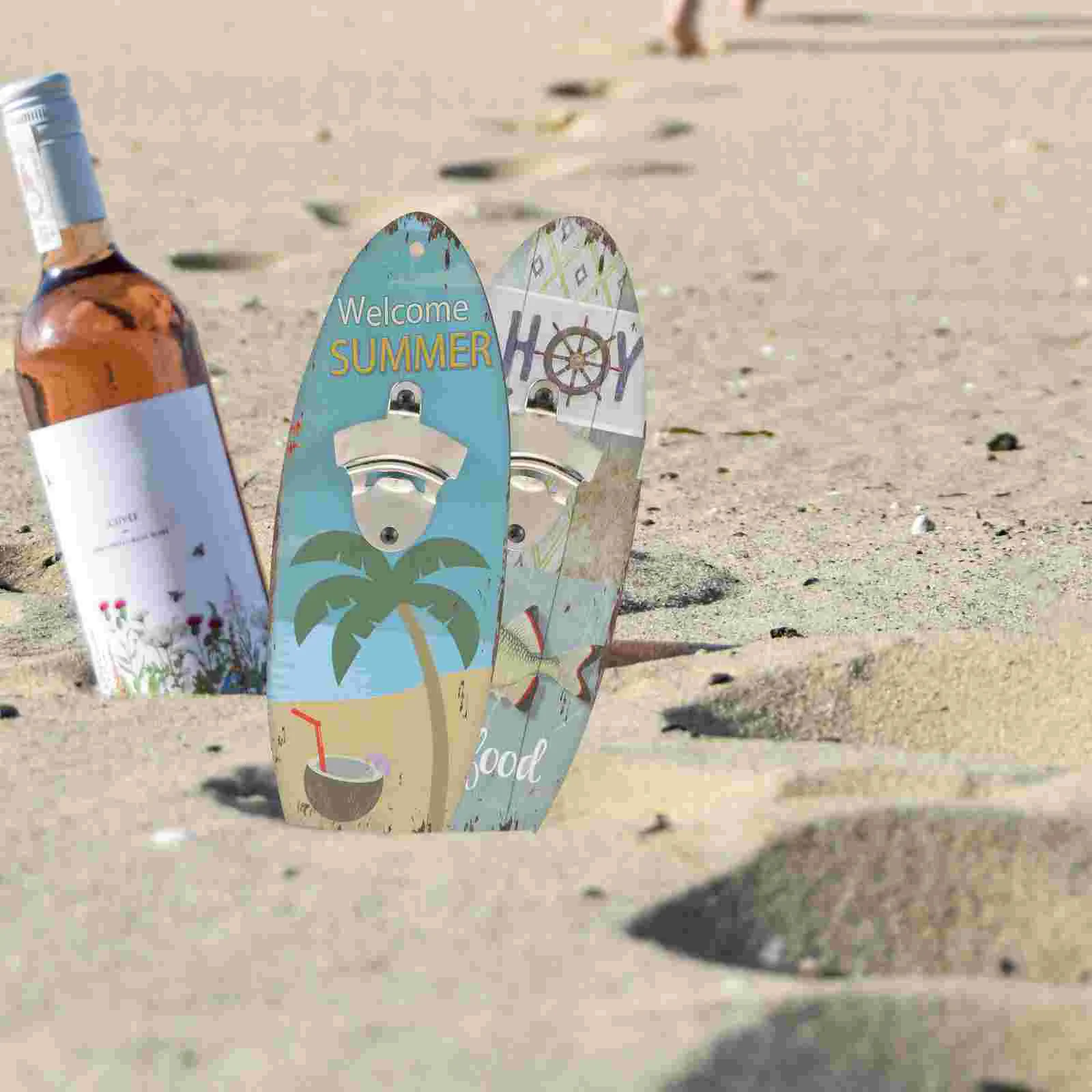 2 Pcs Summer Beach Ocean Leisure Decoration Creative Surfboard Shape Wall-mounted Bottle Opener Wooden Beer for Home Hanging
2 Pcs Summer Beach Ocean Leisure Decoration Creative Surfboard Shape Wall-mounted Bottle Opener Wooden Beer for Home Hanging