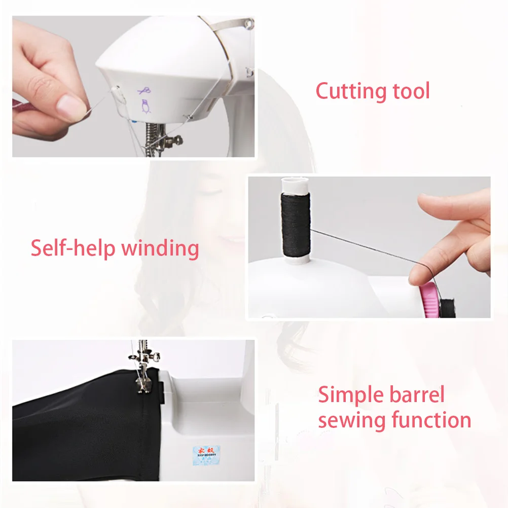 Mini Stitch Sewing Machine Portable Sewing Machine Auto Winding Mending Machine with Light with US Plug (Pink)
Mini Stitch Sewing Machine Portable Sewing Machine Auto Winding Mending Machine with Light with US Plug (Pink)