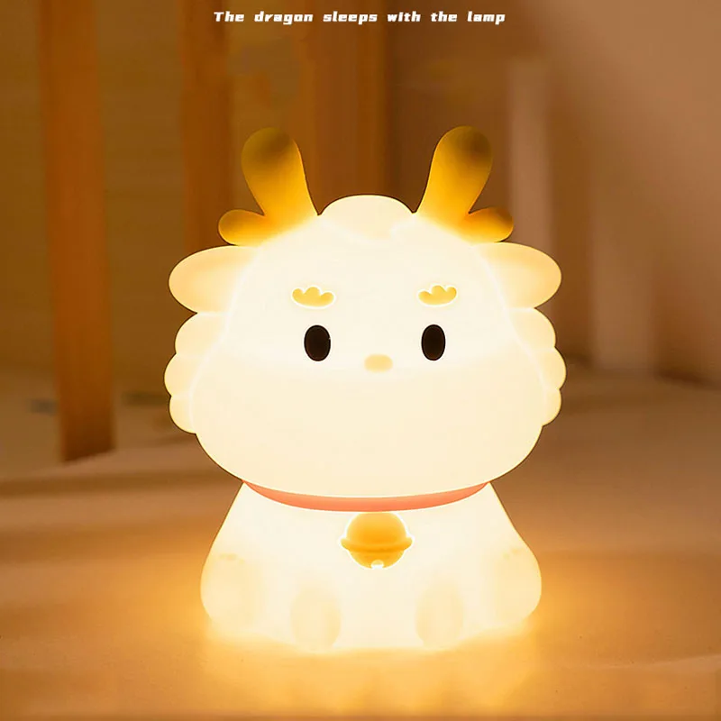 

Cartoon Silicone Clapping Light USB Charging Dragon Sleeping Lamp LED Colorful Ambient Light New Gift Reading Portable Lantern