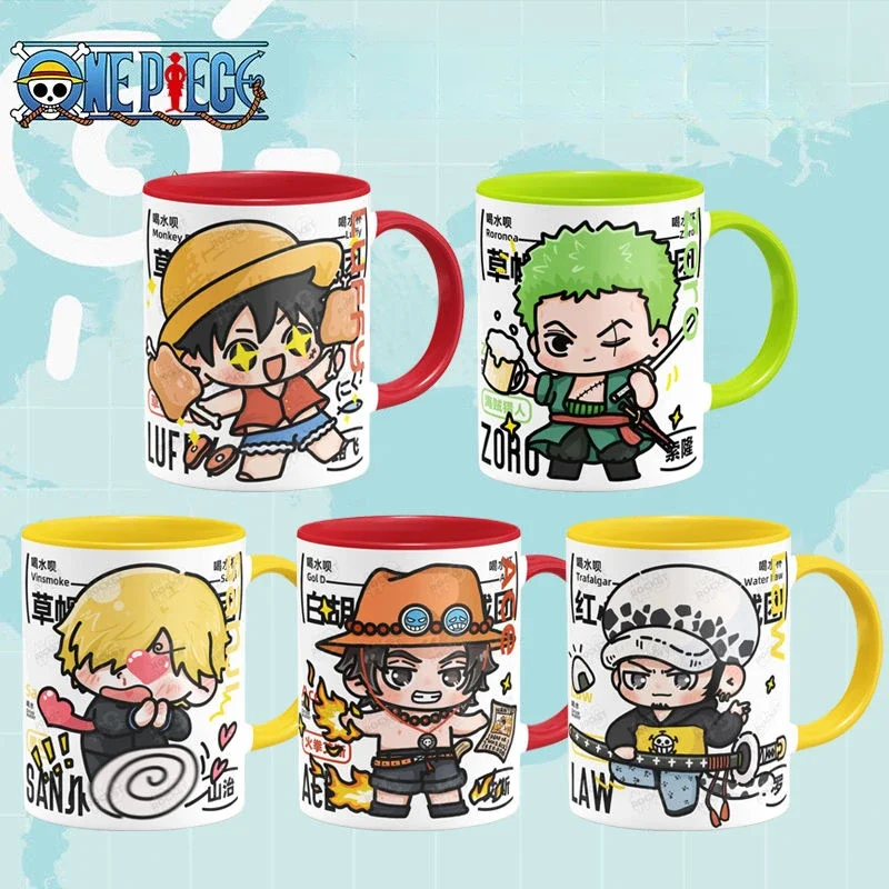 

One Piece New Mug Luffy Zoro Nami Usopp Chopper Robin Ceramic Student Couple High-looking Creative Anime Water Cup Birthday Gift