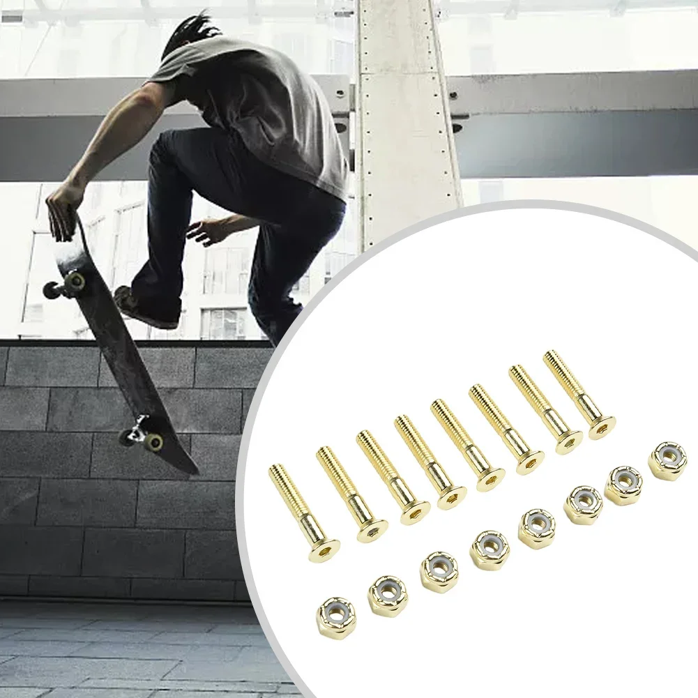 16 Pcs Or Set Replacement Screws+Nuts Four-wheeled Skateboard Longboard Accessories Medium Carbon Steel Black/Gold Screws
16 Pcs Or Set Replacement Screws+Nuts Four-wheeled Skateboard Longboard Accessories Medium Carbon Steel Black/Gold Screws