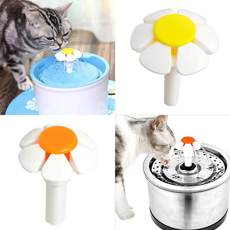 

Cat Fountain Replacement Flower Nozzle Head for Dogs Round Cubic Stainless Steel Top Water Dispenser Yellow Orange