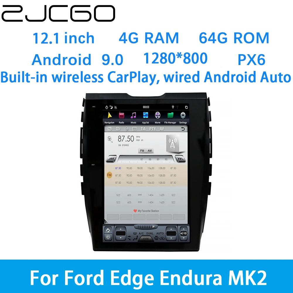 ZJCGO Car Multimedia Player Stereo GPS DVD Radio Navigation Android Screen System for Ford Edge Endura MK2 2015~2020
ZJCGO Car Multimedia Player Stereo GPS DVD Radio Navigation Android Screen System for Ford Edge Endura MK2 2015~2020