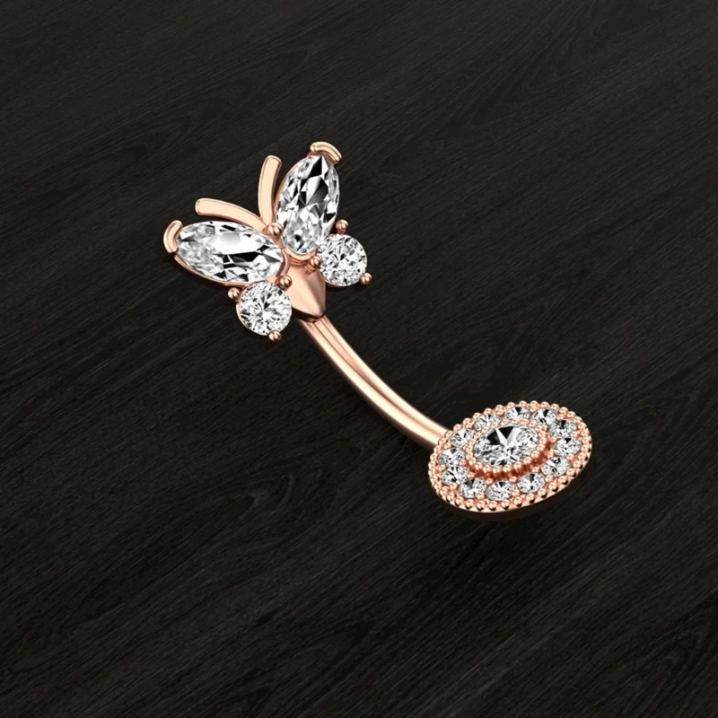 Butterfly-Navel Rings Round Zircon Flower Barbell Button Ring Piercing Jewelry for Women Stainless Steel Belly Ring
Butterfly-Navel Rings Round Zircon Flower Barbell Button Ring Piercing Jewelry for Women Stainless Steel Belly Ring