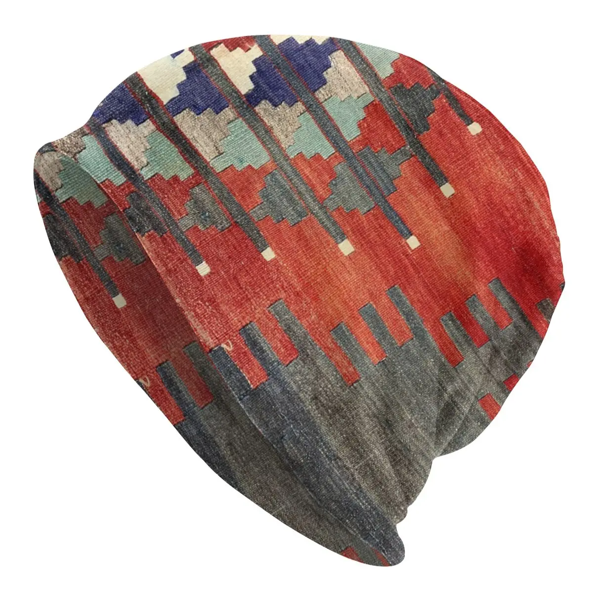 

Vintage Turkish Kilim Navaho Weave Aztec Textile Beanies Caps Unisex Knitted Hat Adult Boho Ethnic Persian Tribal Bonnet Hats