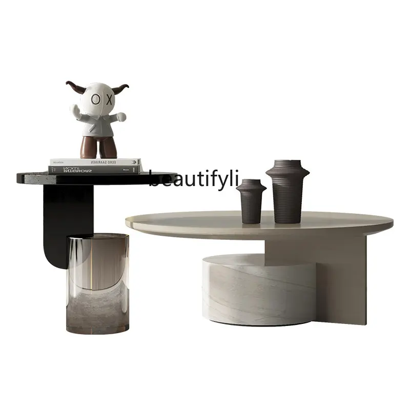 

Круглый Кофейный Столик креативного размера, современный минималистичный дизайнерский боковой столик для гостиной, дома, маленькой квартиры