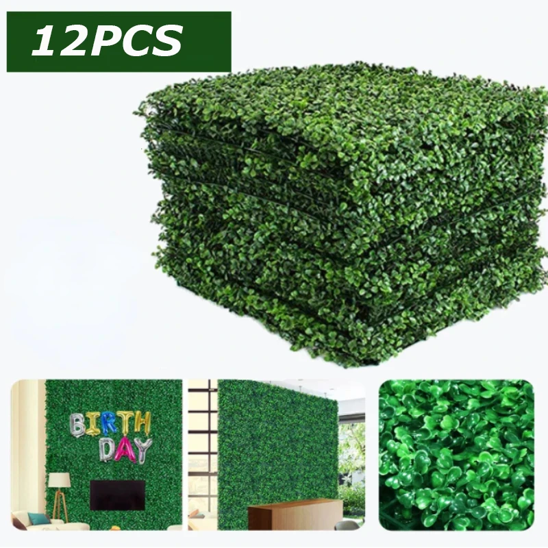 

60x40 cm Artificial Boxwood Wall Hedge Mat Plant Panels Outdoor Grass Privacy Fence Greenery Protection Backyard Screen Wedding