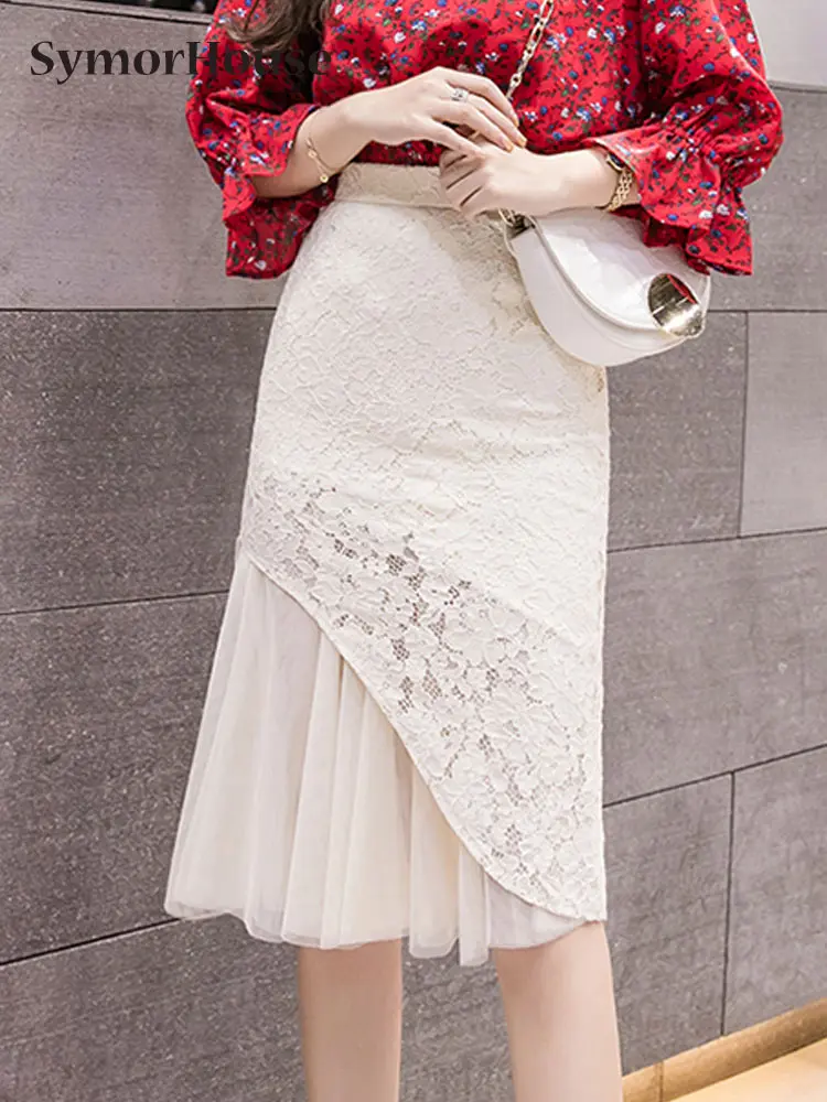 Vintage High Waist Lace Skirts For Women Fashion Mesh Stitching Mermaid Skirts Ladies Casual Streetwear Party Midi Skirts
Vintage High Waist Lace Skirts For Women Fashion Mesh Stitching Mermaid Skirts Ladies Casual Streetwear Party Midi Skirts