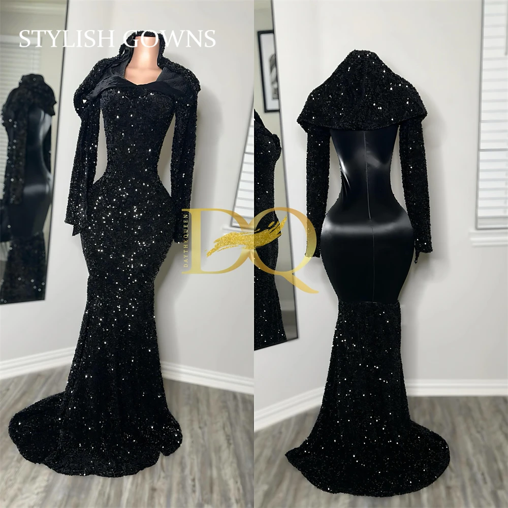 

Sweetheart Long Prom Dress For Black Girls 2024 Sparkly Sequined Birthday Party Dresses Mermaid Evening Gowns Robe De Bal