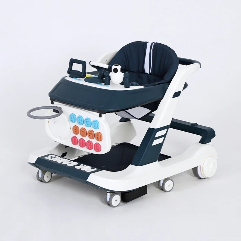 

2023 cute design 3 in 1 foldable kids walking chair toys educational interactive baby walker anti-rollover trolley push walker