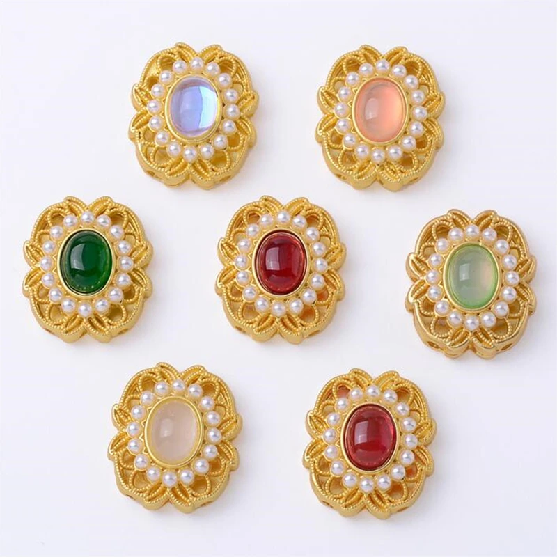 10pcs/lot new retro gold plated crystal pearl oval spacer beads charm geometric connectors for diy jewelry making accessories
10pcs/lot new retro gold plated crystal pearl oval spacer beads charm geometric connectors for diy jewelry making accessories