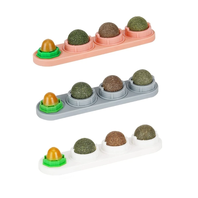 

Catnips Wall Treat Set Edible Kitten Toy for Cats Licking Ball Treat Safe Healthy Chew Toy Teeth Cleaning Ball Dropship