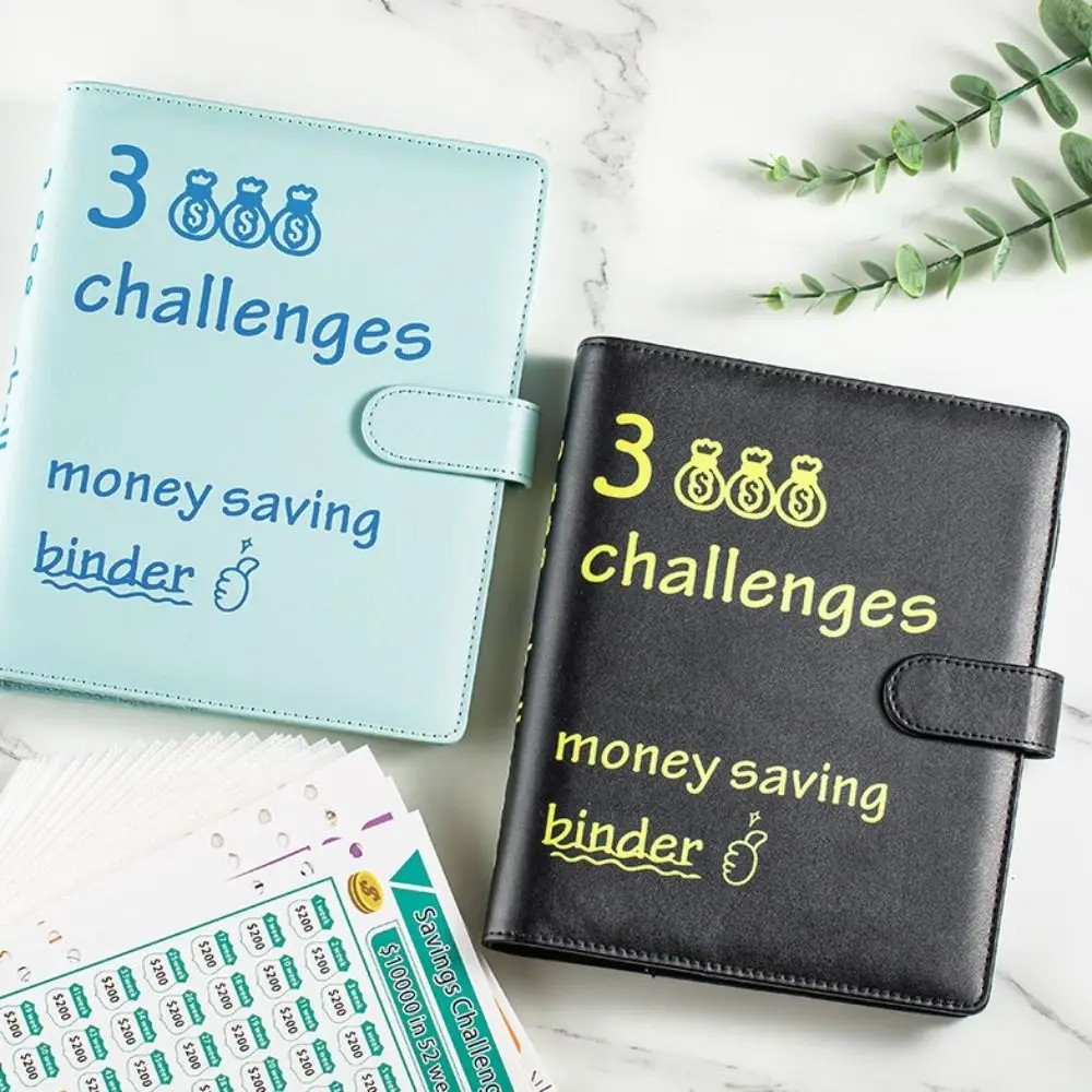 

100 Day Challenge to save book 6 Hole Binder Notabook Budget Planner Cash Envelope Savings Money Financial Management A6 Noepad