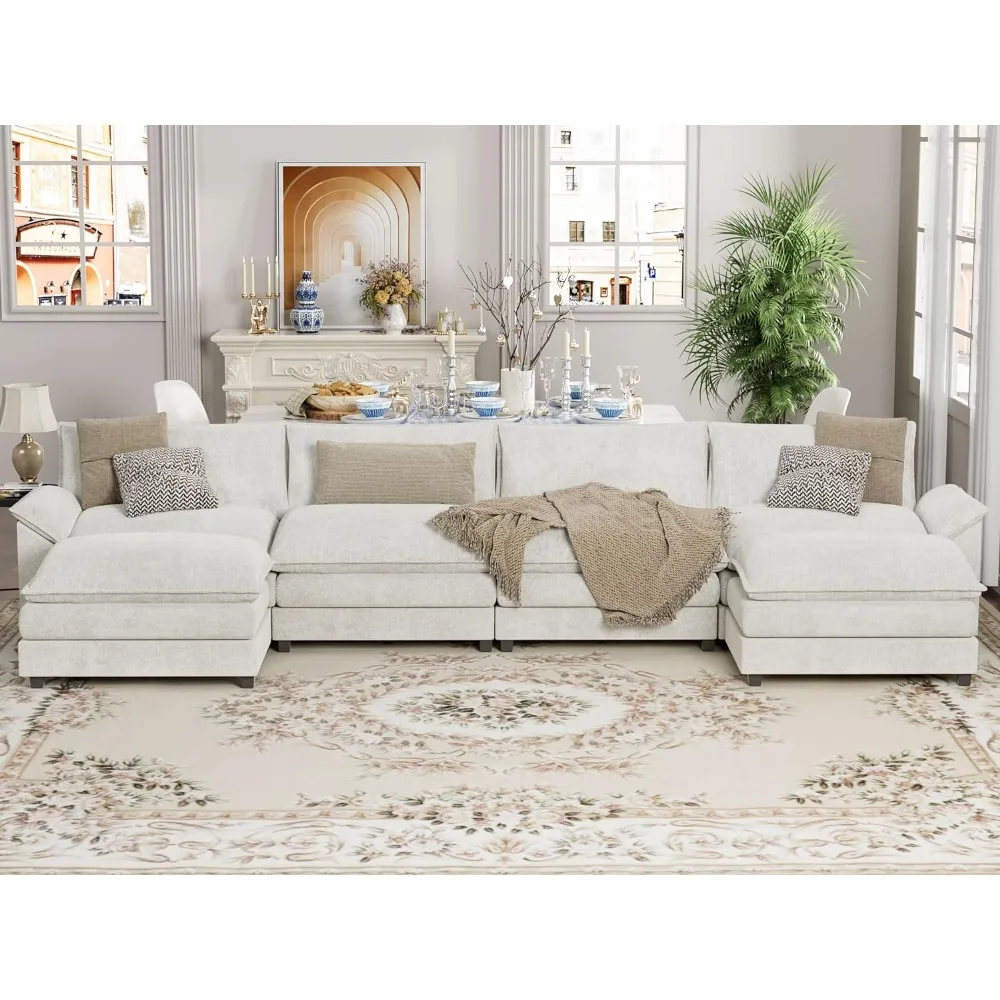 Sectional Modular Sofa L Shaped Chenille Fabric Couch with High Supportive & Soft Sponges and Removable Ottoman, Sleeper Comfy
Sectional Modular Sofa L Shaped Chenille Fabric Couch with High Supportive & Soft Sponges and Removable Ottoman, Sleeper Comfy