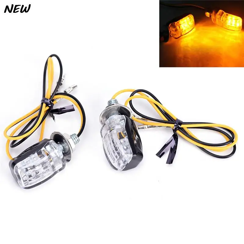 

New Arrival 2Pcs 12V 6LED Motorcycle Mini Amber Turn Signal Lights Blinker Indicator Black