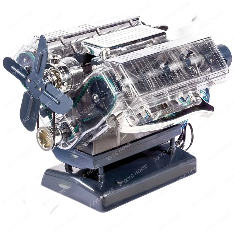 

Mini Engine Model, V8 Simulation Eight-cylinder Engine, DIY Assembled Toy Car Model Engine