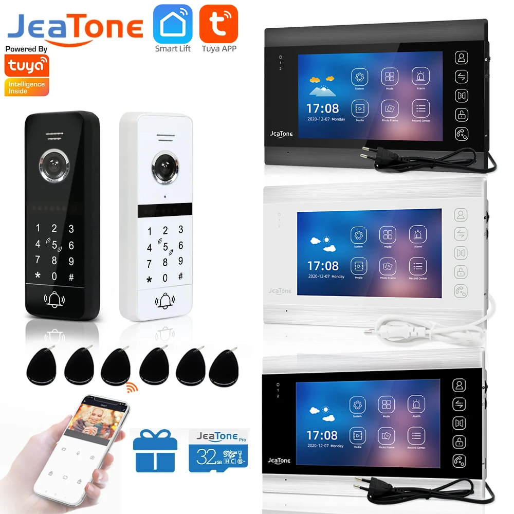 

Jeatone 7Inch FHD 1080P Video Intercom Apartment Interphone System WiFi Wireless Doorbell Doorphone Tuya Smart Doorlock Unlock